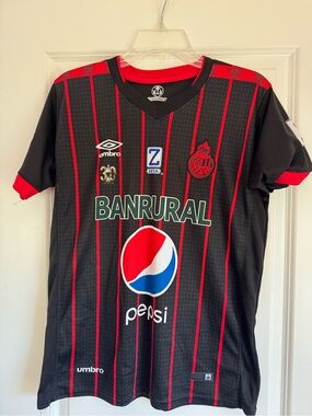 Umbro Black and Red Soccer Jersey with M Original Crest